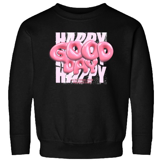 Good Day – Happy 2025 Glossy Pink Balloon Graphic Sweatshirts