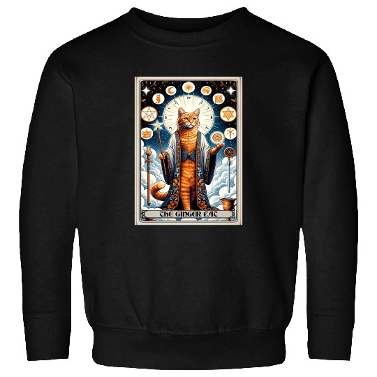 Orange The Ginger Cat Tarot Card Cat Sweatshirts