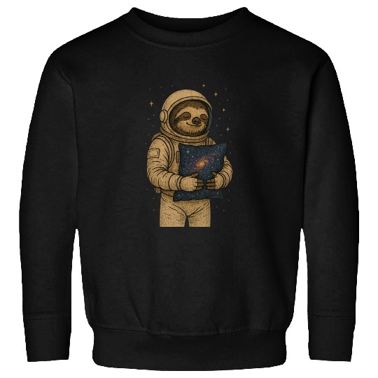 Cosmic Sloth in Space Suit Sweatshirts