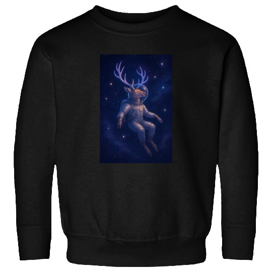 Celestial Deer Astronaut Illustration Sweatshirts