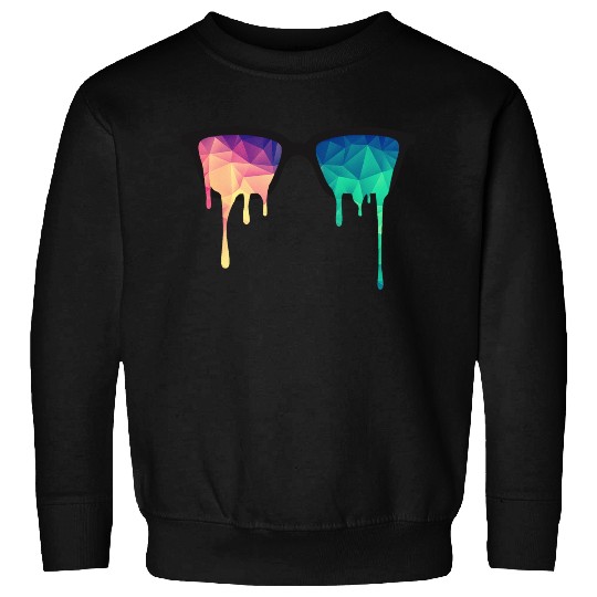 Abstract Psychedelic Nerd Glasses with Color Drops Sweatshirts