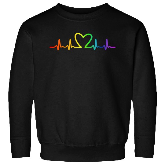 LGBT Pride Rainbow Heartbeat Sweatshirts