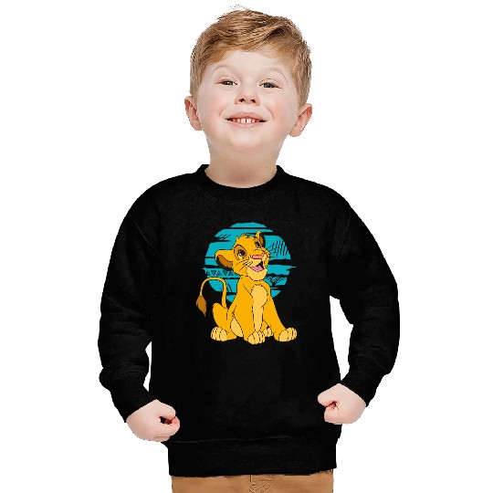 Disney The Lion King Young Simba Happy Blue Retro Sweatshirts