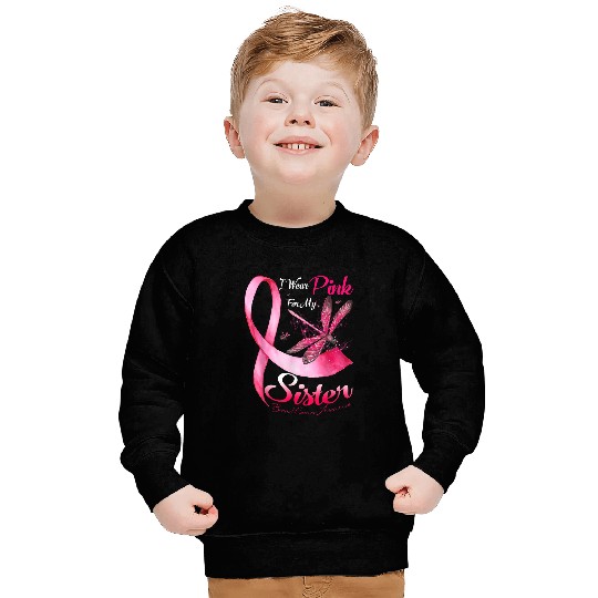 I Wear Pink For My Sister Dragonfly Breast Cancer Sweatshirt
