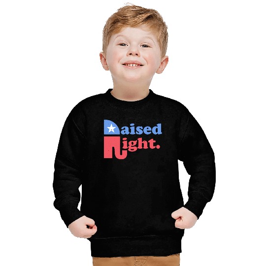Raised Right Republican Elephant Retro Style Distressed Gift Sweatshirt