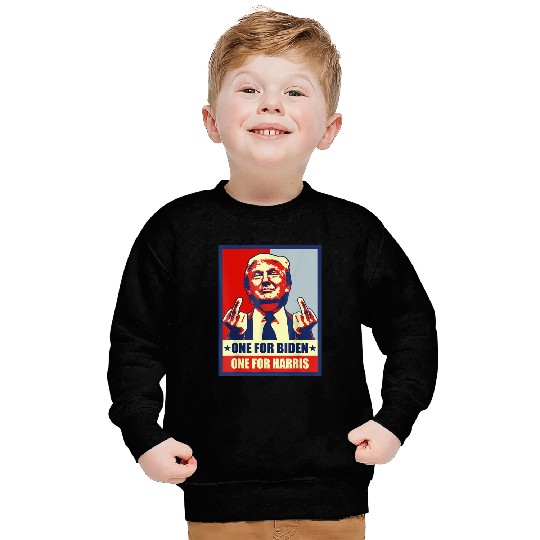 Trump Middle Finger Biden Harris Republican American Flag Sweatshirt