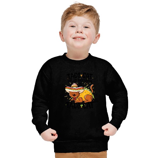 Cute Cat Sweatshirt, Tacocat Spelled Backwards is Taco Cat Sweatshirt
