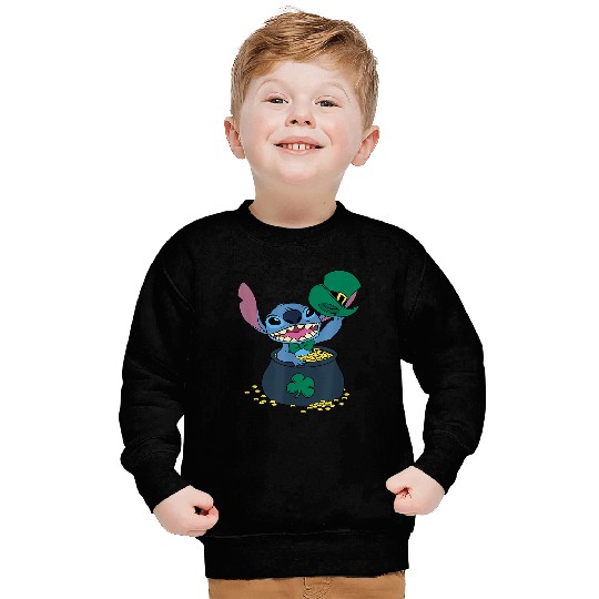 Disney Stitch Pot of Gold Shamrock St. Patrick's Sweatshirts