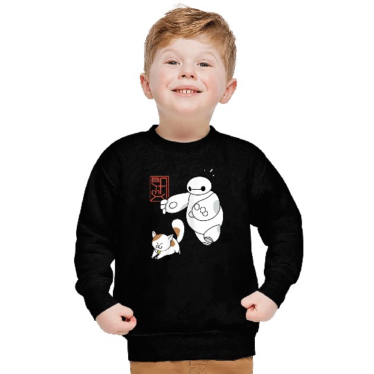 Disney Big Hero 6 Baymax Chasing Mochi Cute Shot Sweatshirts