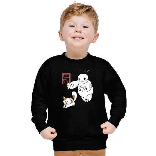 Disney Big Hero 6 Baymax Chasing Mochi Cute Shot Sweatshirts