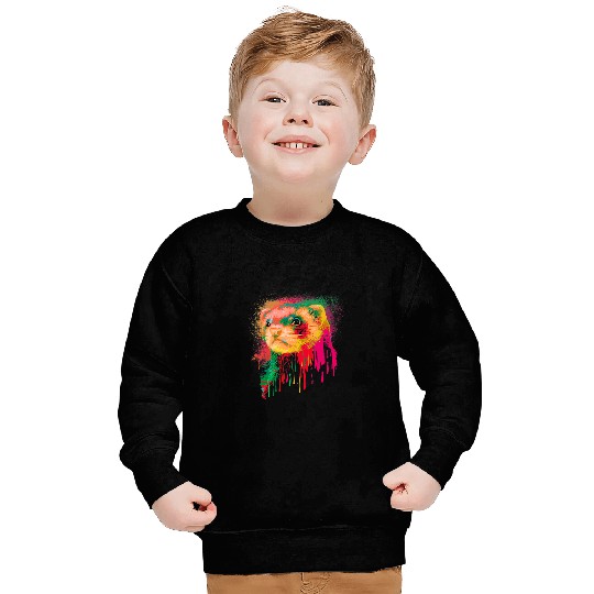 Ferret Gift Water Art Weasel Animal Furry Ferret Sweatshirts