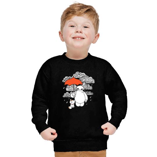 Disney Big Hero 6 Baymax Patterned Rain Clouds Portrait Sweatshirts