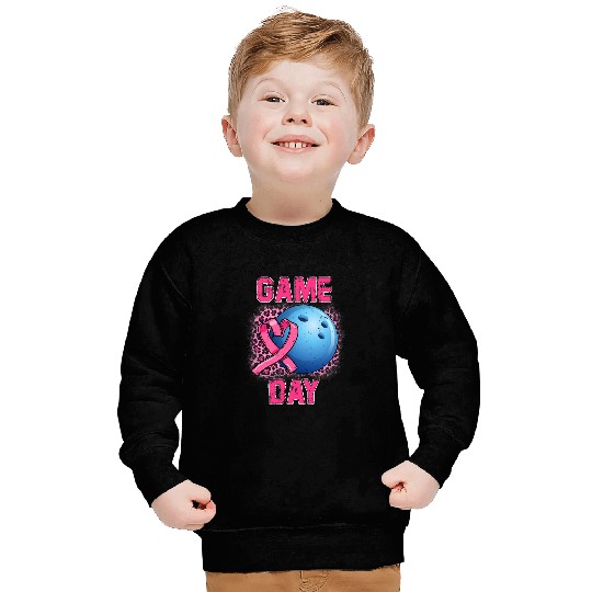 Bowling Gift Leopard Pink Out Bowling Tackle Breast Cancer Awareness 2 Sweatshirts