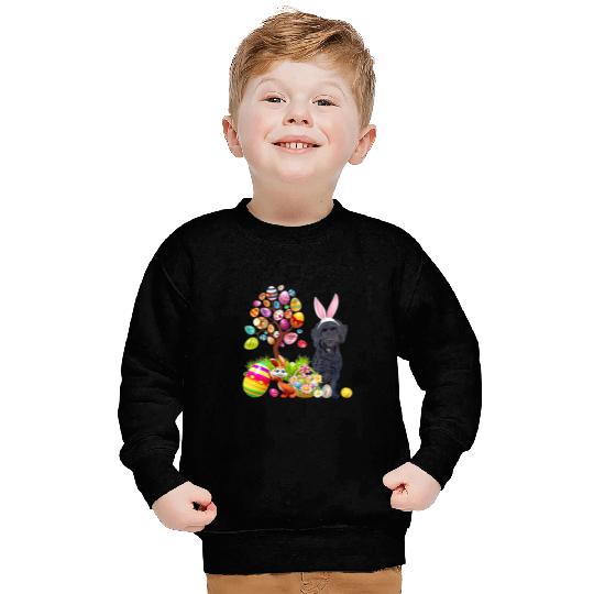 Black Cockapoo Easter Egg Tree Dogs Bunny Easters Day Sweatshirts