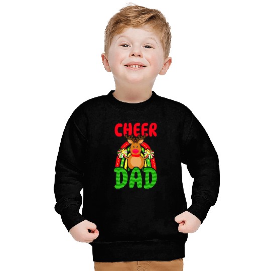 Cheerleader Gift Reindeer Cheer Dad Design Christmas Cheerleader Sweatshirts