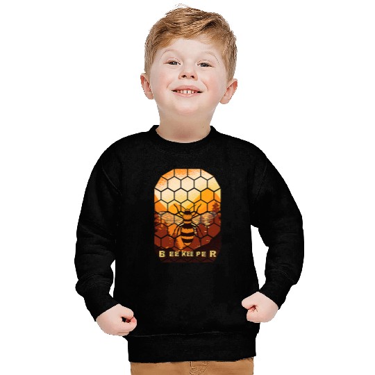 Bee Beekeeping on Honeycomb Honey Bee Beekeeper 201 Beekeeper Sweatshirts