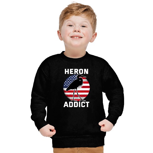 American Birding Heron Addict Blue Heron Sweatshirts
