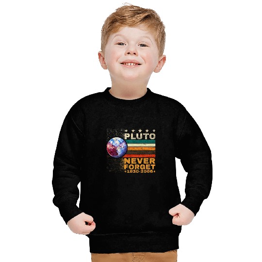 Astronauts Pluto Never Forget Watercolor Retro Style Space Science Sweatshirts