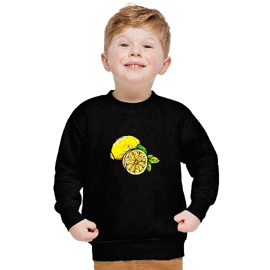 Lemon Citrus Fruit Slice Cut Lemon Sweatshirts
