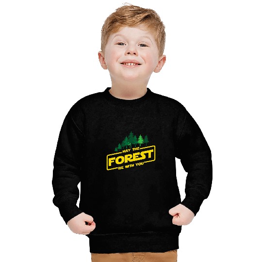 Camping Camp May The Forest Be With You Funny Earth Day Camping Space Pun Camper Sweatshirts