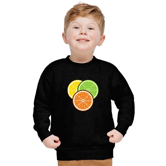 Lemon Slice Lime Orange Citrus Vegan Summer Fruit Sweatshirts