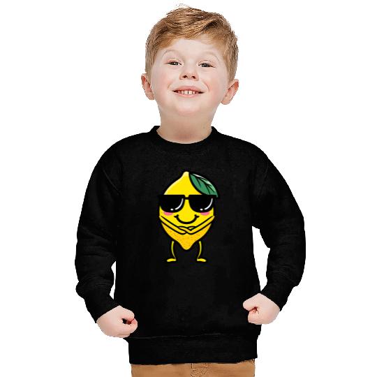 Lemon With Sunglasses Lime Kawaii Emoticon Lemonade Sweatshirts