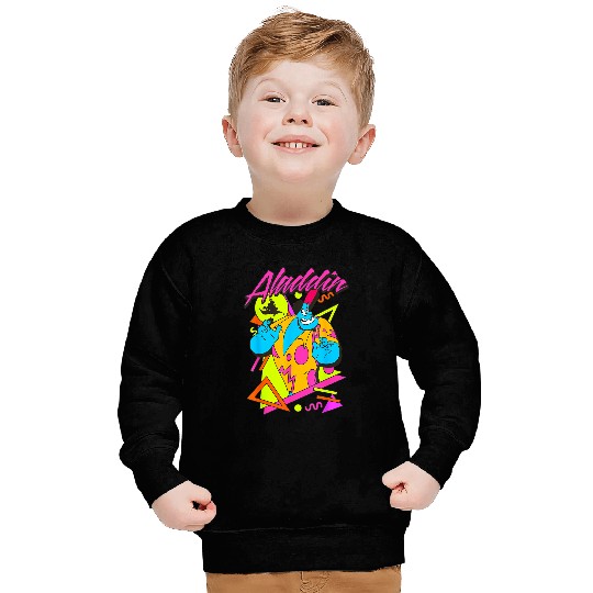 Disney Aladdin Genie Retro Abstract 90's Print Graphic Sweatshirts