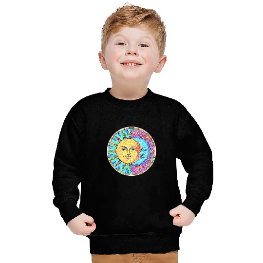 Sun Moon Stars Mosaic Tiles Wiccan Celtic Celestial Sweatshirts