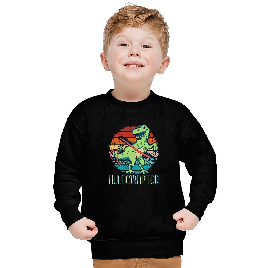 Dinosaur Dino vintages velociraptor using a hula hoop Dinosaur hooper Sweatshirts