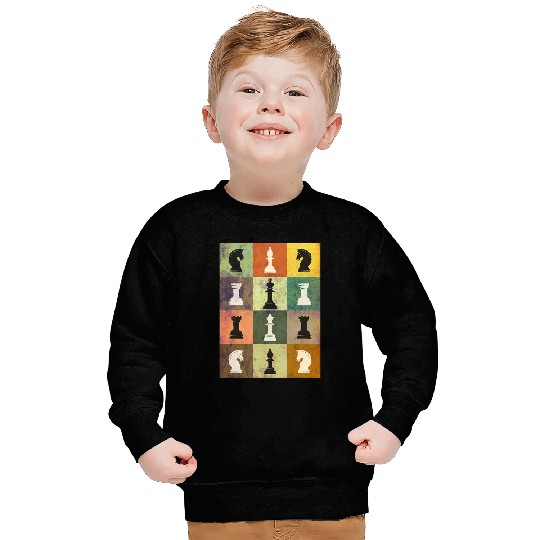 vintages Chess Pieces Chess King Queen Sweatshirts