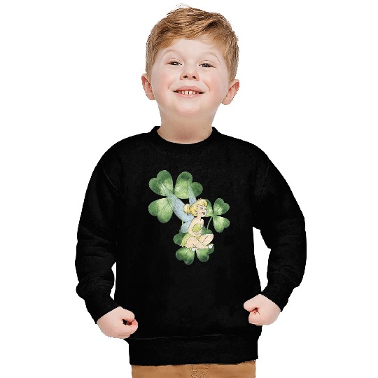 Disney Peter Pan St. Patrick's Day Tinker Bell Clover Retro Long Sleeve Sweatshirts