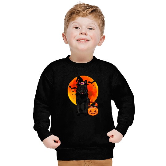 Dog Halloween Schipperke Jack O Lantern Pumpkin Sweatshirts