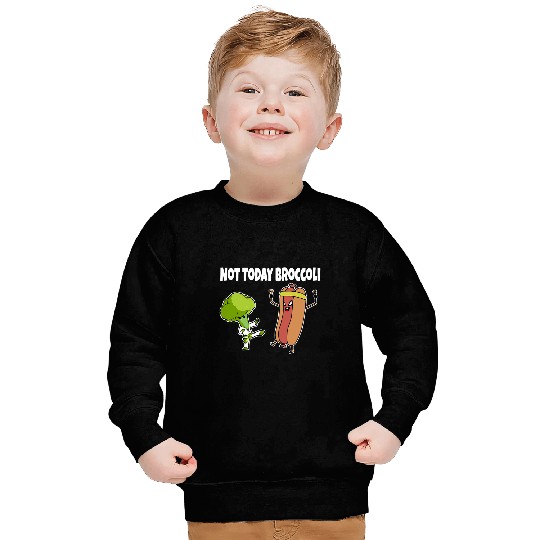 Funny Hotdog Karate Fighting Broccoli Funny Hotdog Sweatshirts