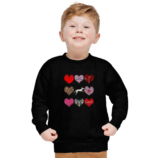 Funny Dalmatian Mom Hearts Pattern Valentines Day Dalmatians Dog Sweatshirts