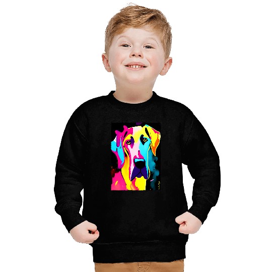 Dog Great Dane Pop Art Graphic Gradient Sweatshirts