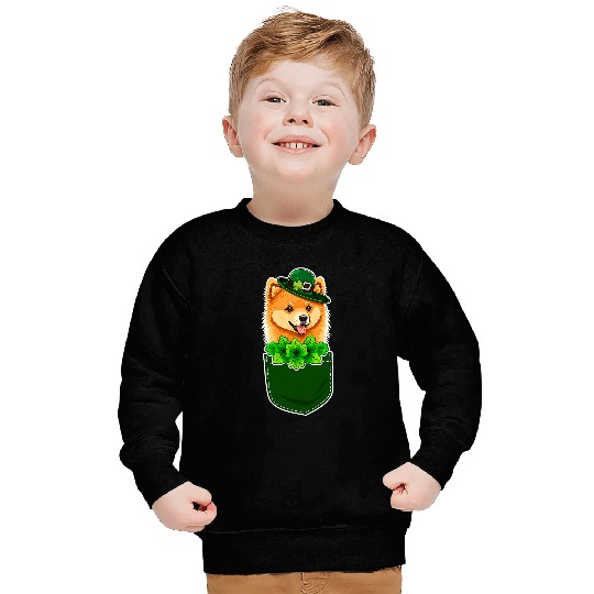Finnish Spitz St Patricks Day Dog Lover Pocket Sweatshirts
