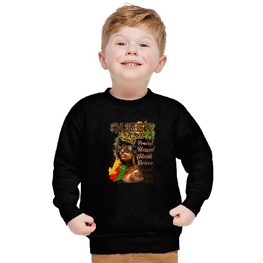 Leopard Afro Woman Juneteenth Celebrating 1865 Black Queen Sweatshirts