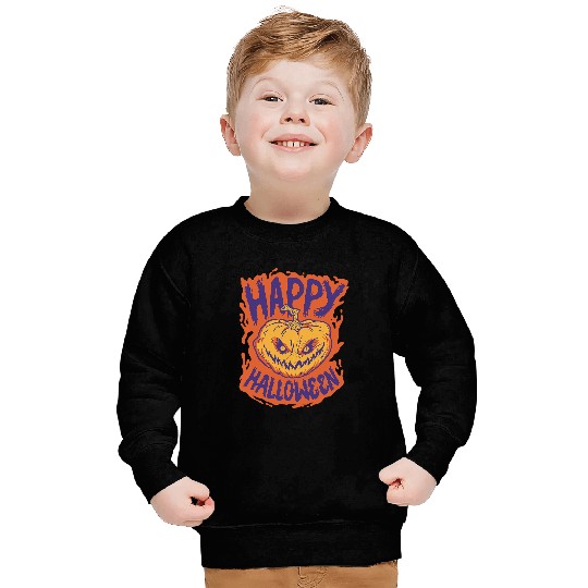 Large Scary Pumpkin Happy Halloween104 Sweatshirts