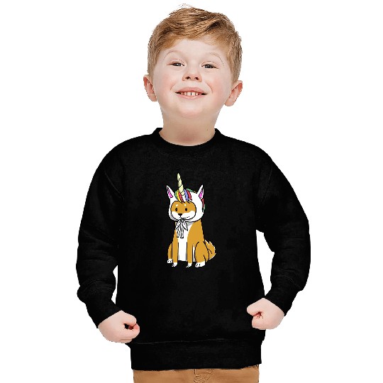 Shiba Inu Dog Unicorns Hat Sweatshirts