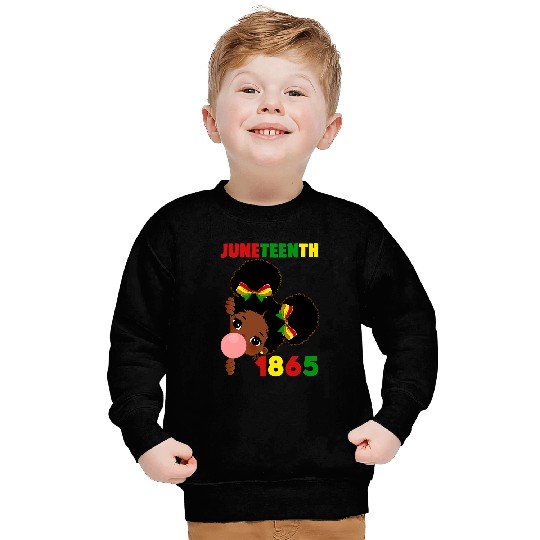 Celebrating Juneteenth 1865 Cute Black Girls Bubble Gum Sweatshirts