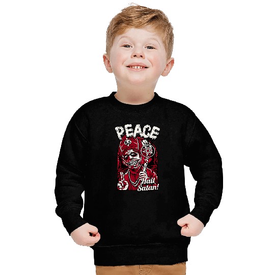 Peace Hail Satan Pentagram Occult Priest Dark Humor Sweatshirts