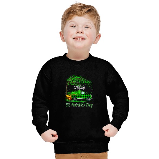 Tractor driving Funny Tractor Buffalo Tree Happy St Patrick Day Hat Sweatshirts
