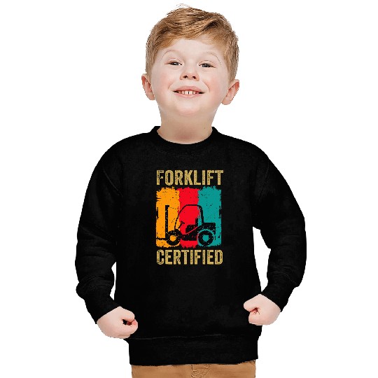 Funny Forklift Certified Retro Forklift Operator Sweatshirts