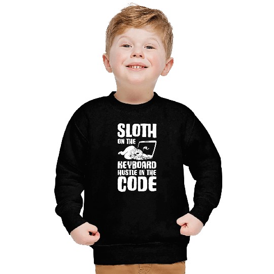 Software Developer Sloth on the Keyboard Hustle in the Code Sweatshirts