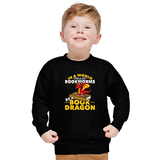 Fantasy Bookworm Funny Librarian Book Reading Book Dragon Sweatshirts