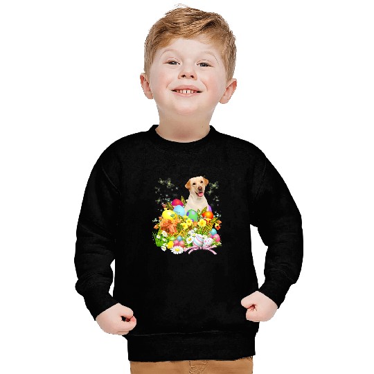 Labrador Lab Dog Labrador Bunny Dog With Easter Eggs Basket Cool 1 Sweatshirts