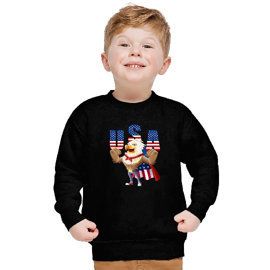 4th of July  Bald Eagle Hero US Flag Sweatshirts