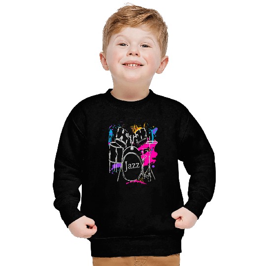 Funny Drummer Jazz Music Art Design Sweatshirts