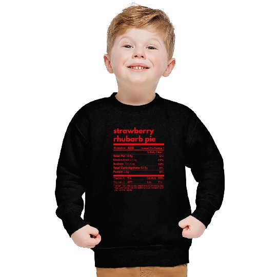 Christmas Strawberry Rhubarb Pie Nutrition Fact Label Sweatshirts
