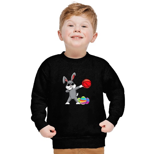 Funny Basketball Dabbings Easter Bunny Rabbit Dab Basketball Player Egg Hunt Sweatshirts
